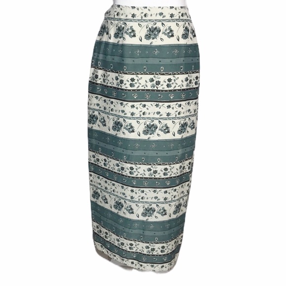 LL Bean Vintage Silk Linen Wrap Skirt Size 8 - Picture 7 of 12